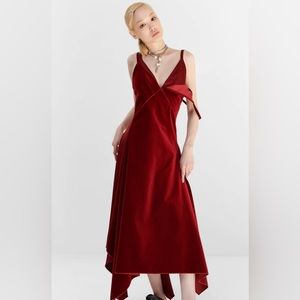♥️MONSE VELVET SLIP DRESS RED 4 NWOT ♥️